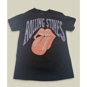 Rolling Stones Women's S Retro Graphic Band T Shirt Black Short Sleeve Rock Tee